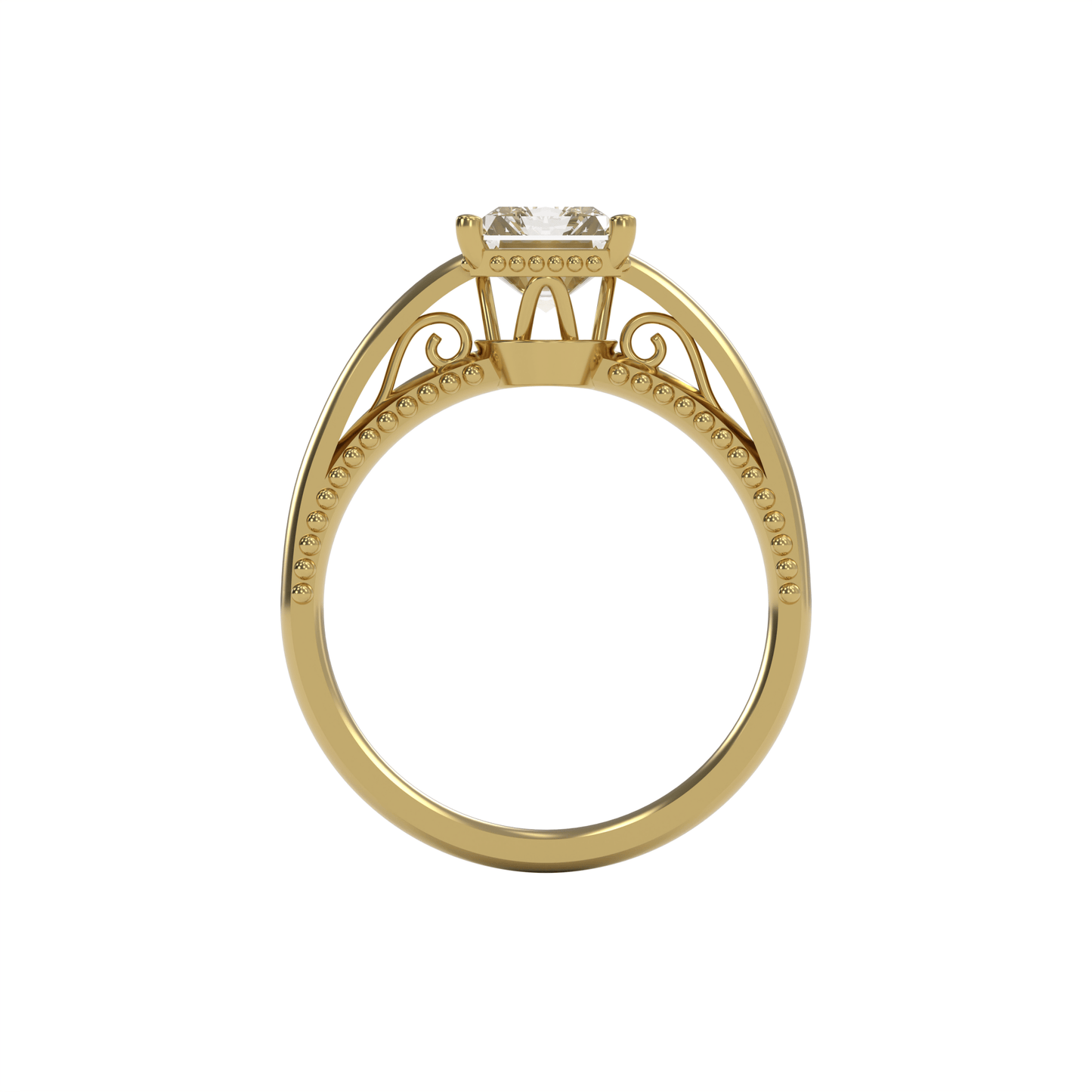 DORA 2ct Labor Diamant Radiant Verlobungsring, 14K Gold