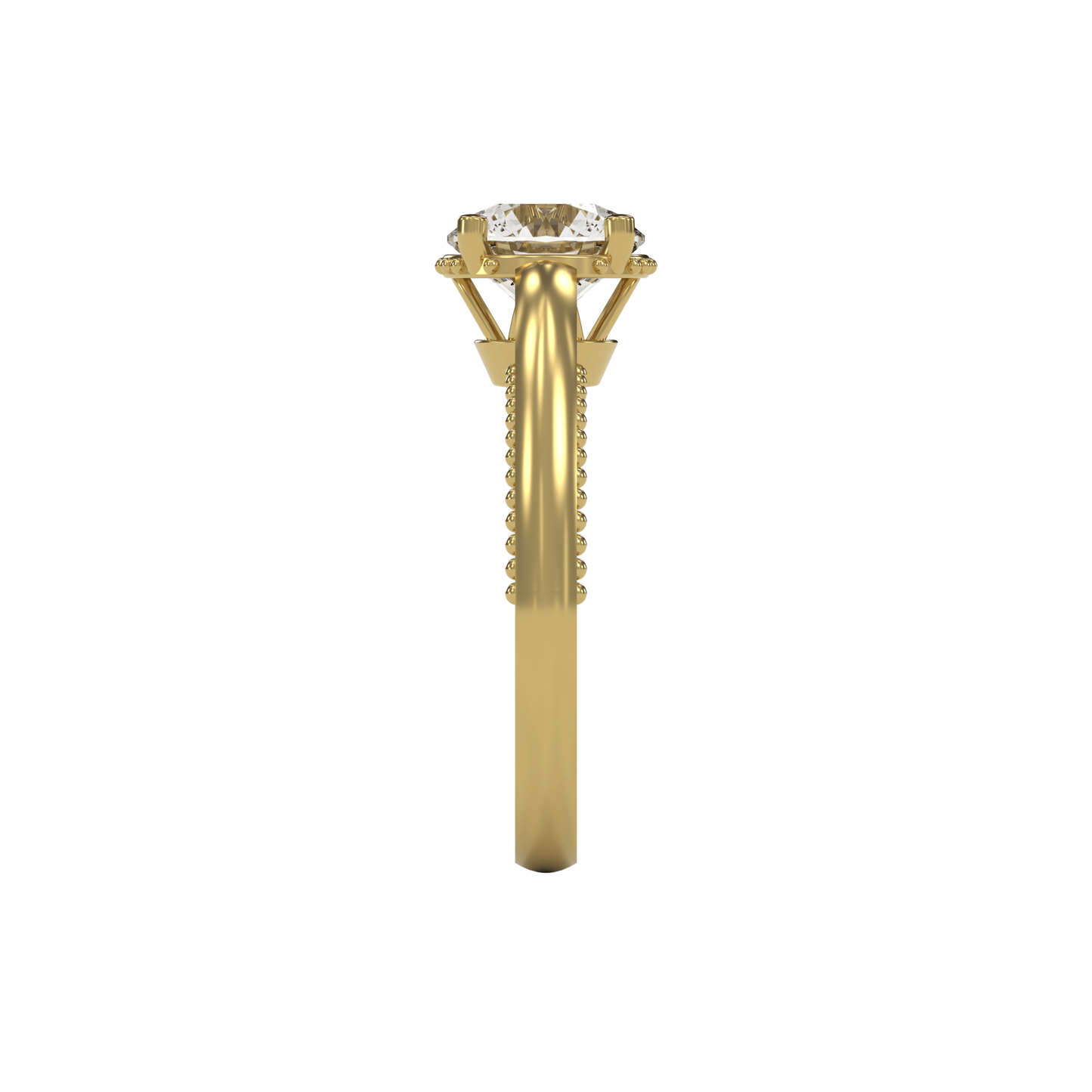DORA 2ct Labor Diamant Rund Verlobungsring, 14K Gold