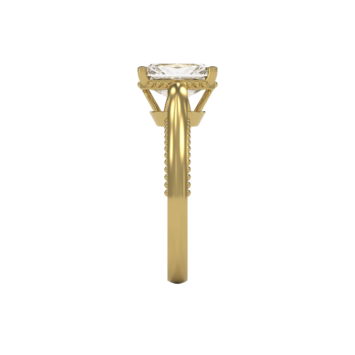 DORA 3ct Labor Diamant Radiant Verlobungsring, 14K Gold