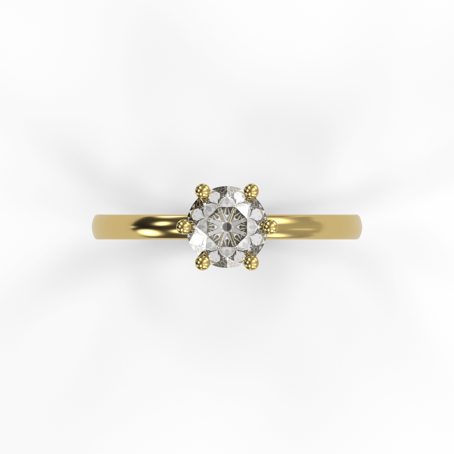 JANE 1ct Labor Diamant Rund Verlobungsring, 14K Gold