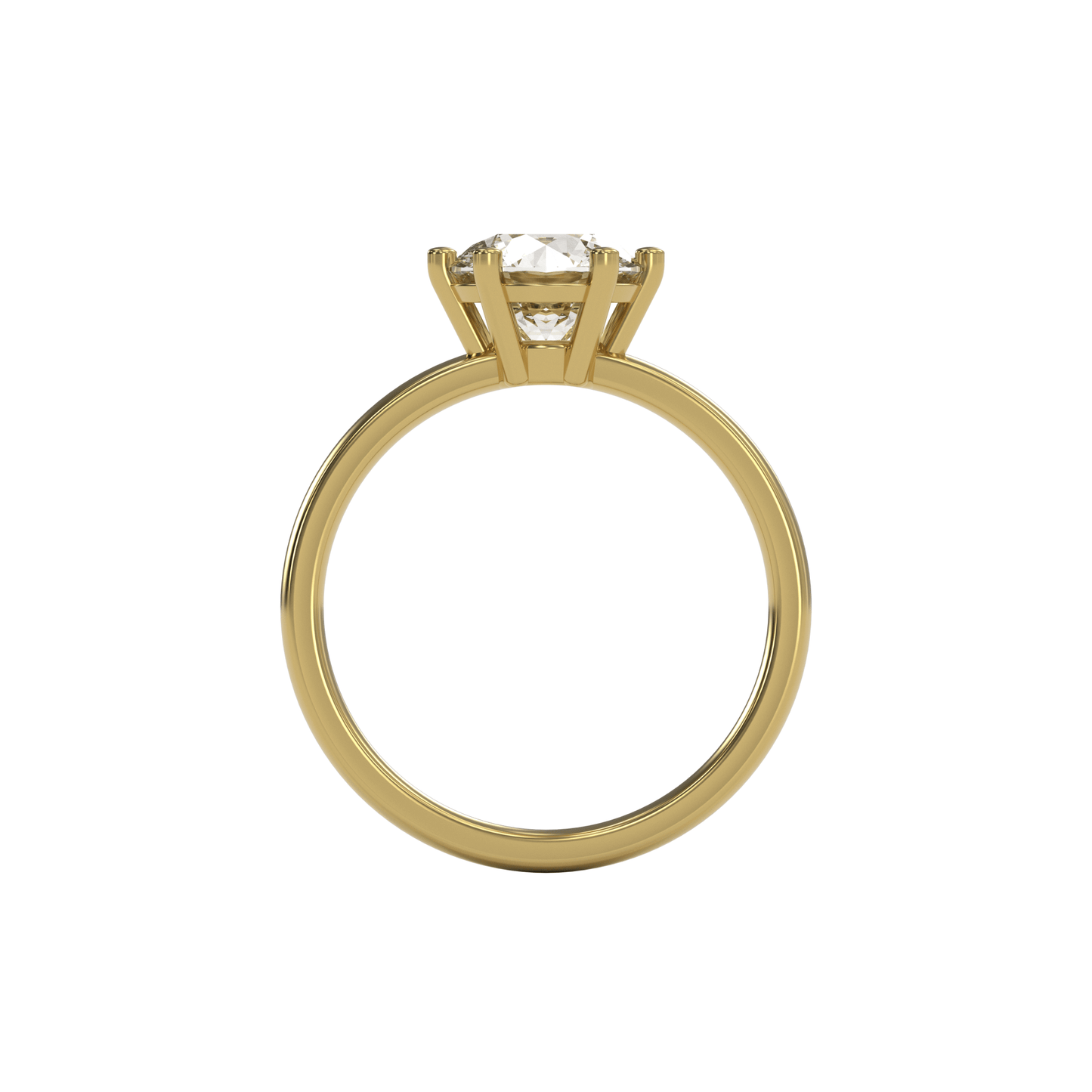 JANE 2ct Labor Diamant Rund Verlobungsring, 14K Gold