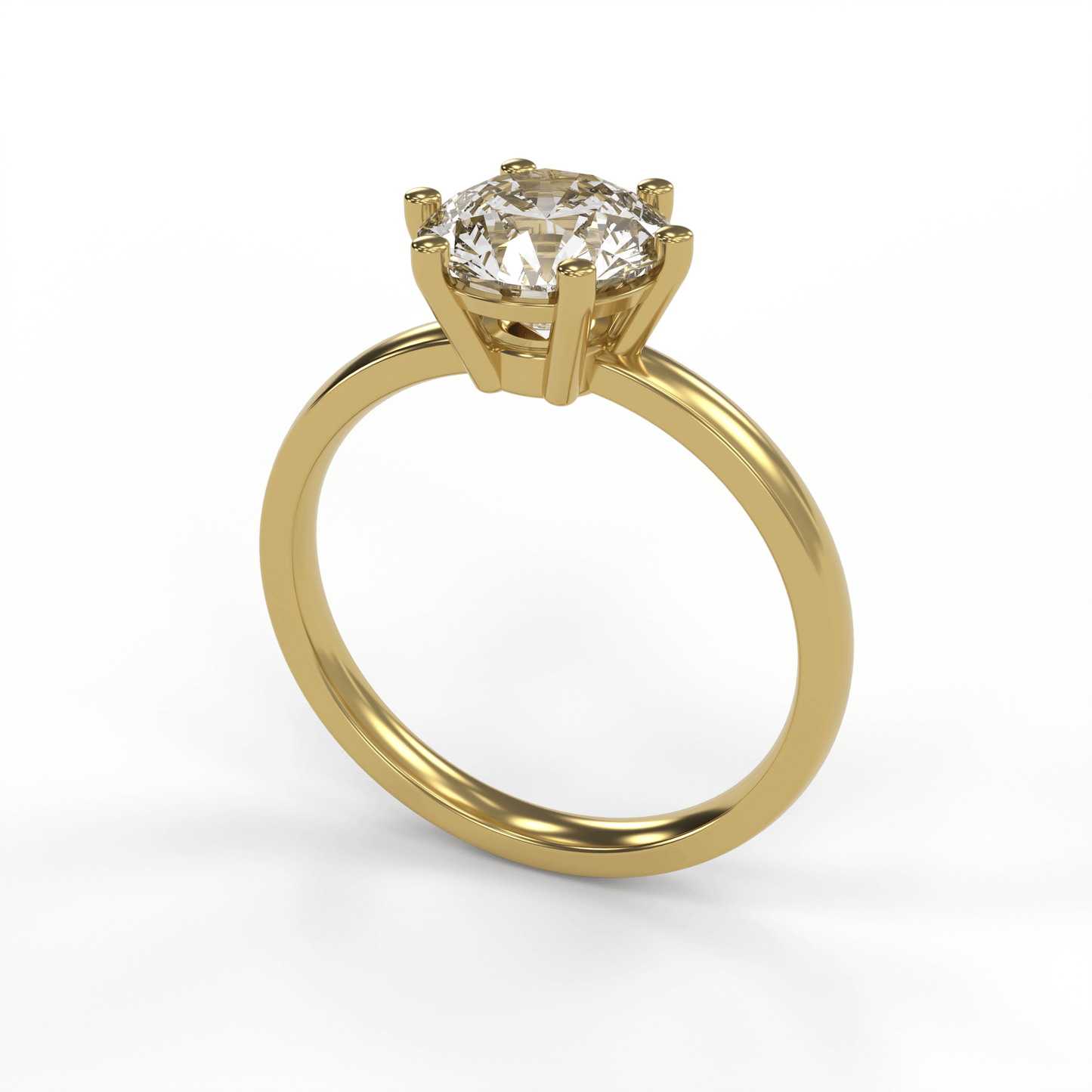 JANE 2ct Labor Diamant Rund Verlobungsring, 14K Gold