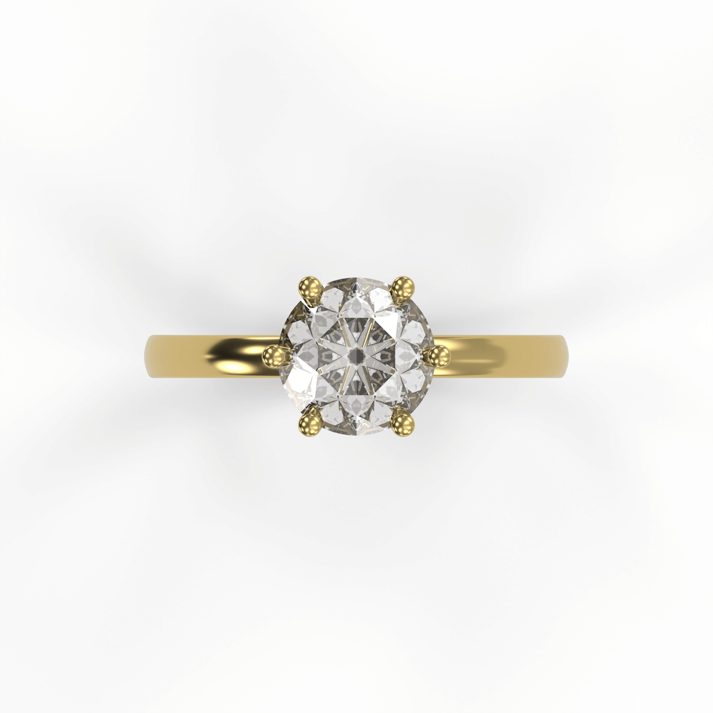 JANE 2ct Labor Diamant Rund Verlobungsring, 14K Gold