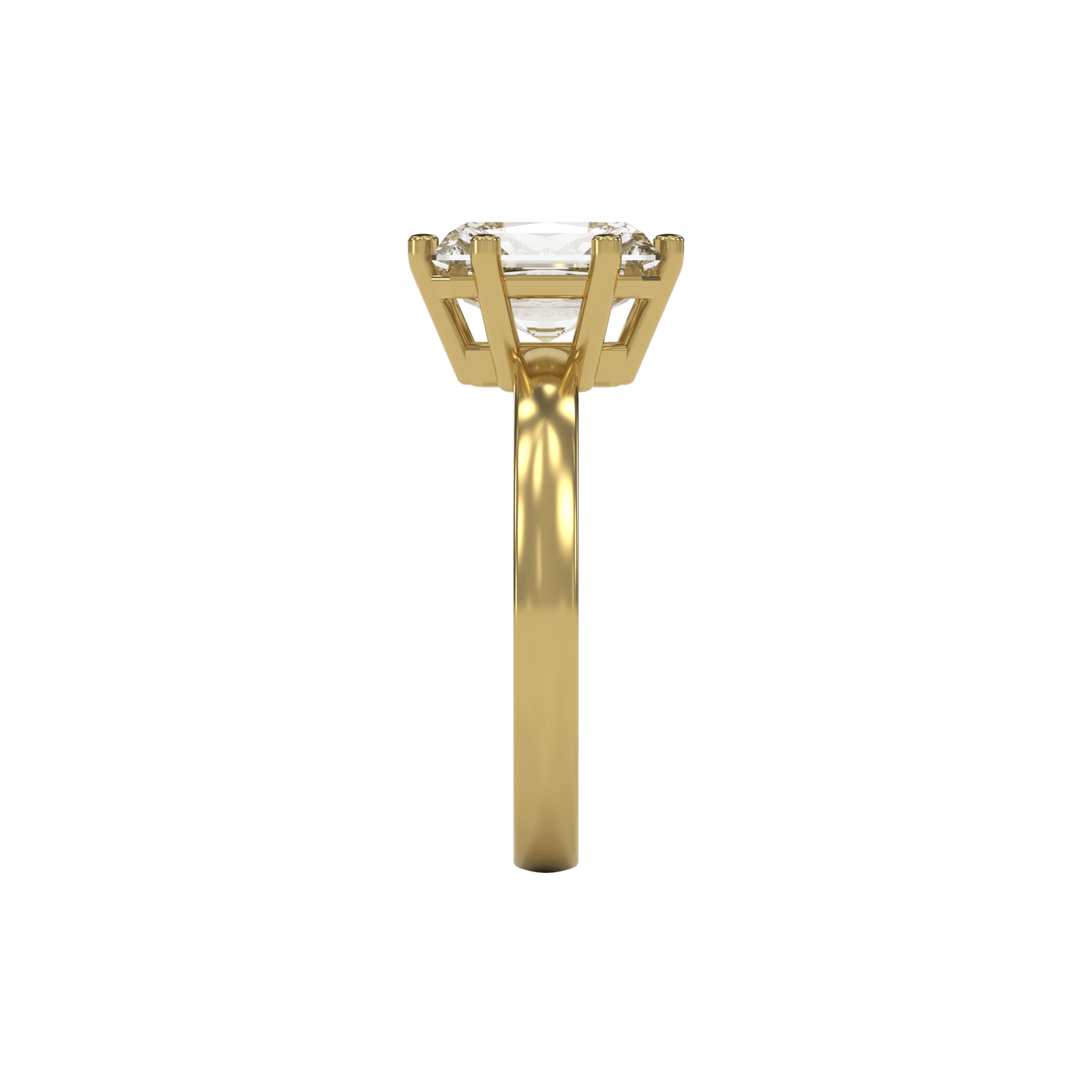 JANE 3ct Labor Diamant Radiant Verlobungsring, 14K Gold