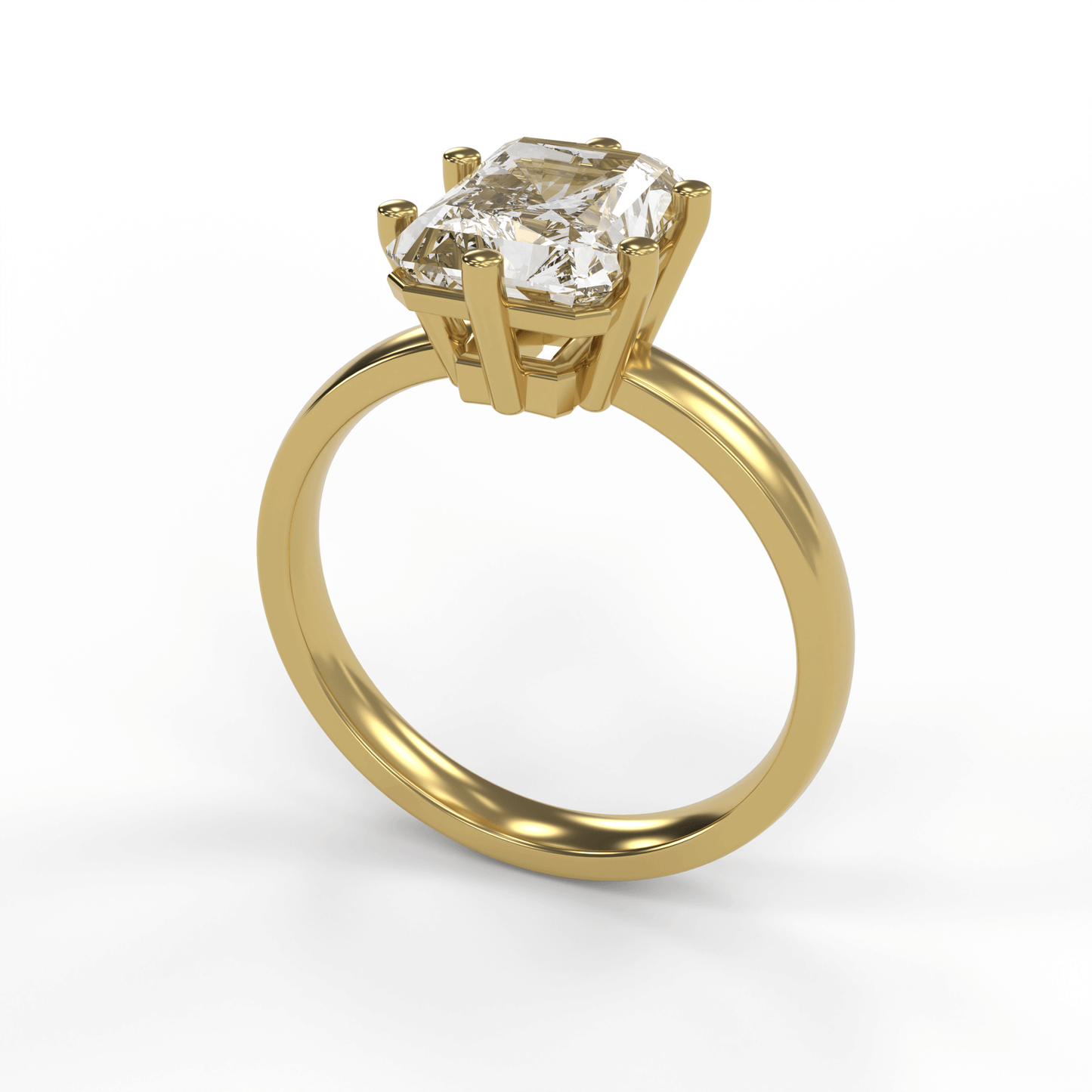 JANE 3ct Labor Diamant Radiant Verlobungsring, 14K Gold