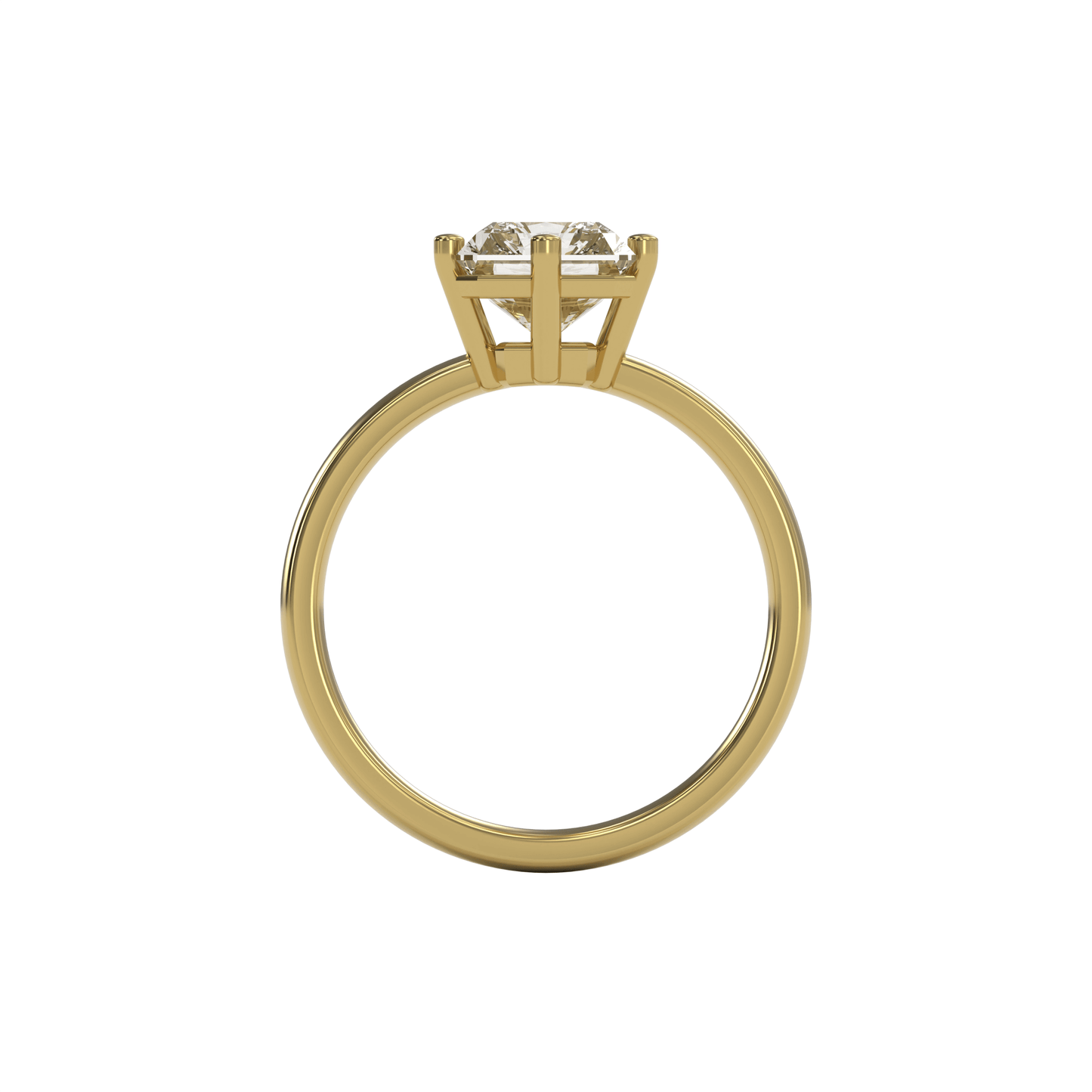 JANE 3ct Labor Diamant Radiant Verlobungsring, 14K Gold