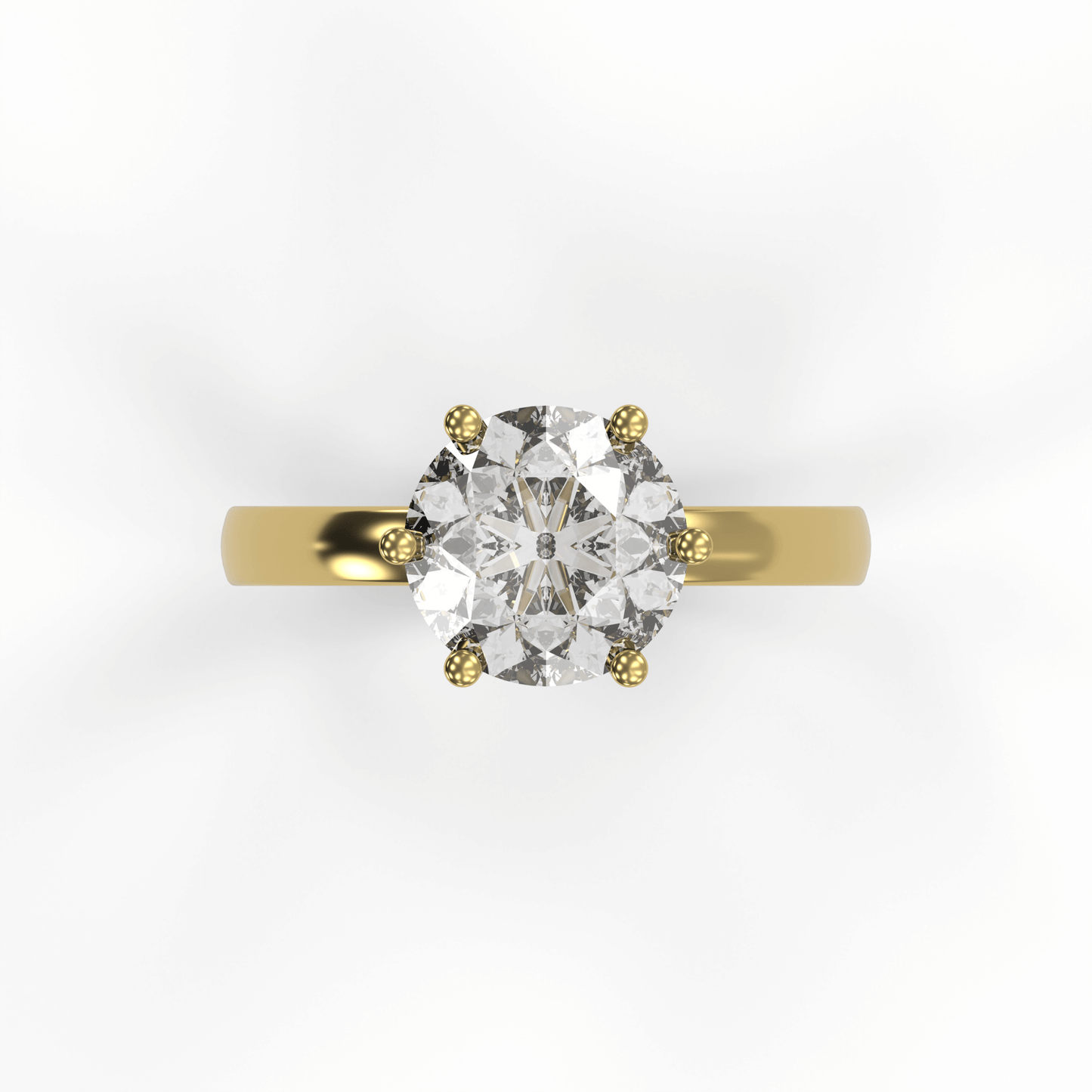 JANE 3ct Labor Diamant Rund Verlobungsring, 14K Gold