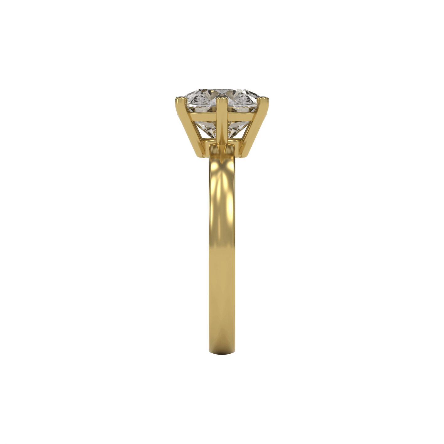 JANE 3ct Labor Diamant Rund Verlobungsring, 14K Gold