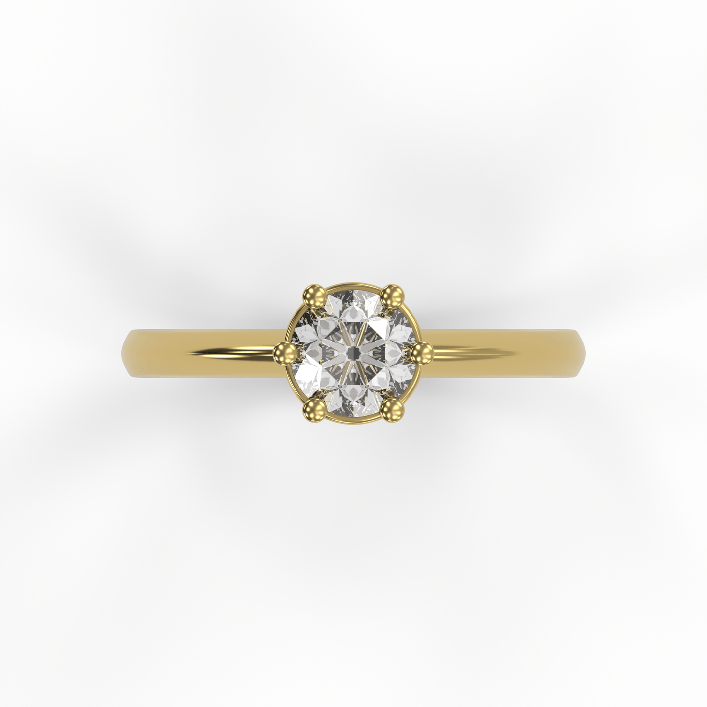 JULIA 1ct Labor Diamant Rund Verlobungsring, 14K Gold