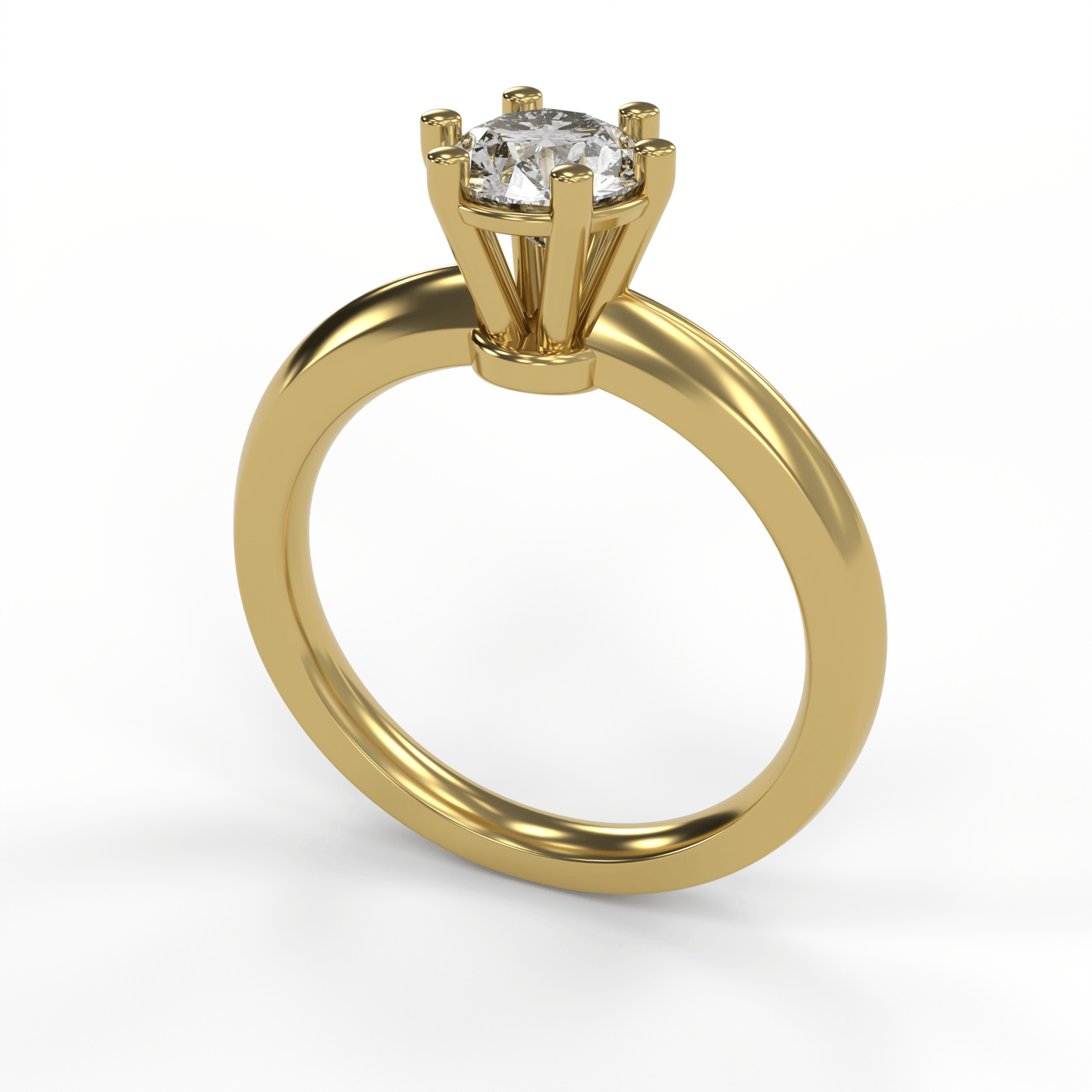 JULIA 1ct Labor Diamant Rund Verlobungsring, 14K Gold