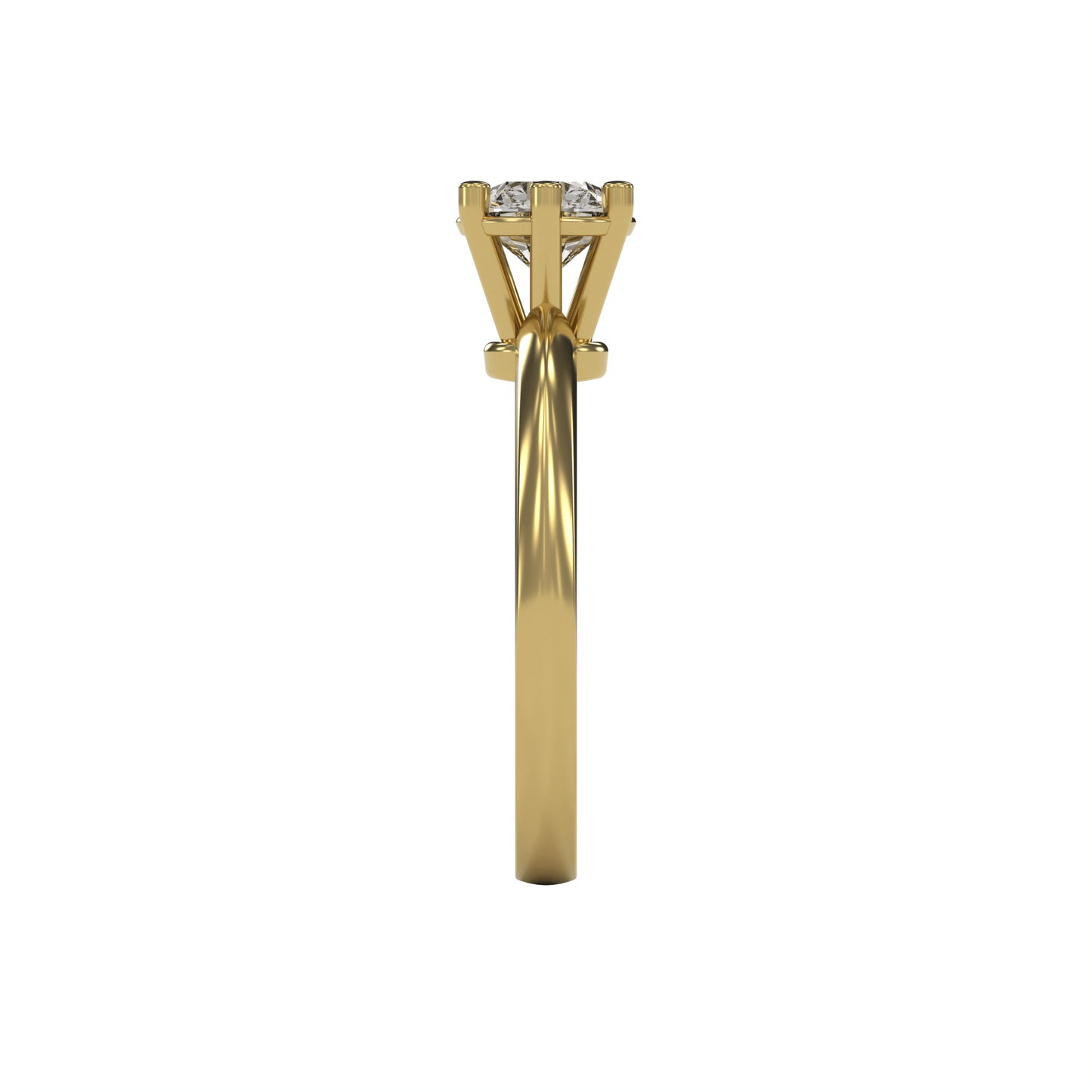 JULIA 1ct Labor Diamant Rund Verlobungsring, 14K Gold