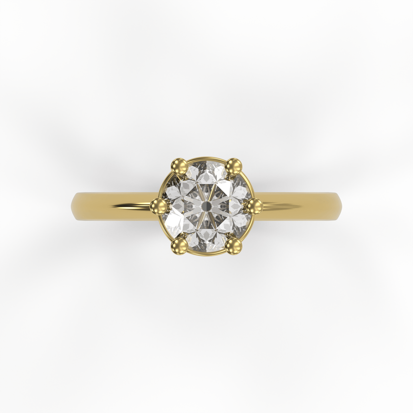 JULIA 2ct Labor Diamant Rund Verlobungsring, 14K Gold
