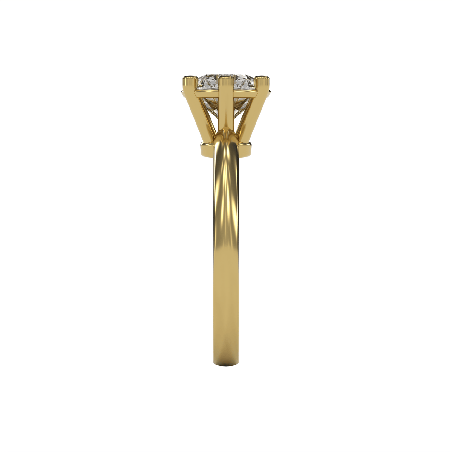 JULIA 2ct Labor Diamant Rund Verlobungsring, 14K Gold