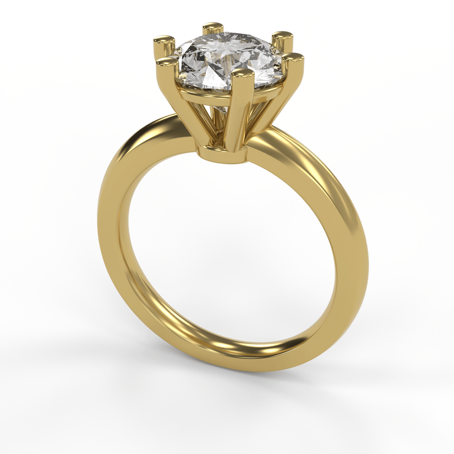 JULIA 3ct Labor Diamant Rund Verlobungsring, 14K Gold