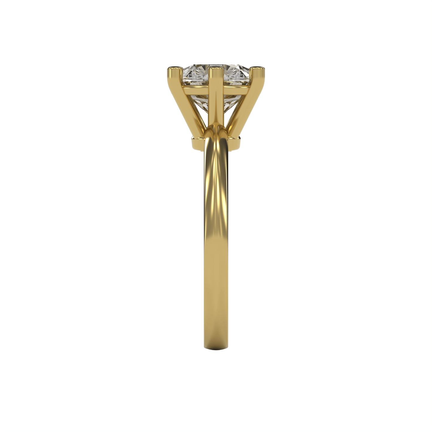 JULIA 3ct Labor Diamant Rund Verlobungsring, 14K Gold