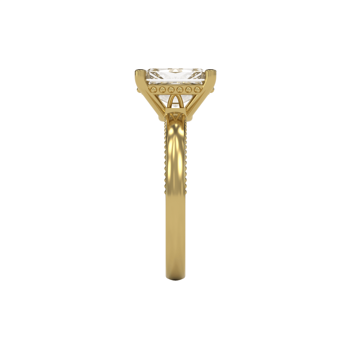 LISA 3ct Labor Diamant Radiant Verlobungsring, 14K Gold