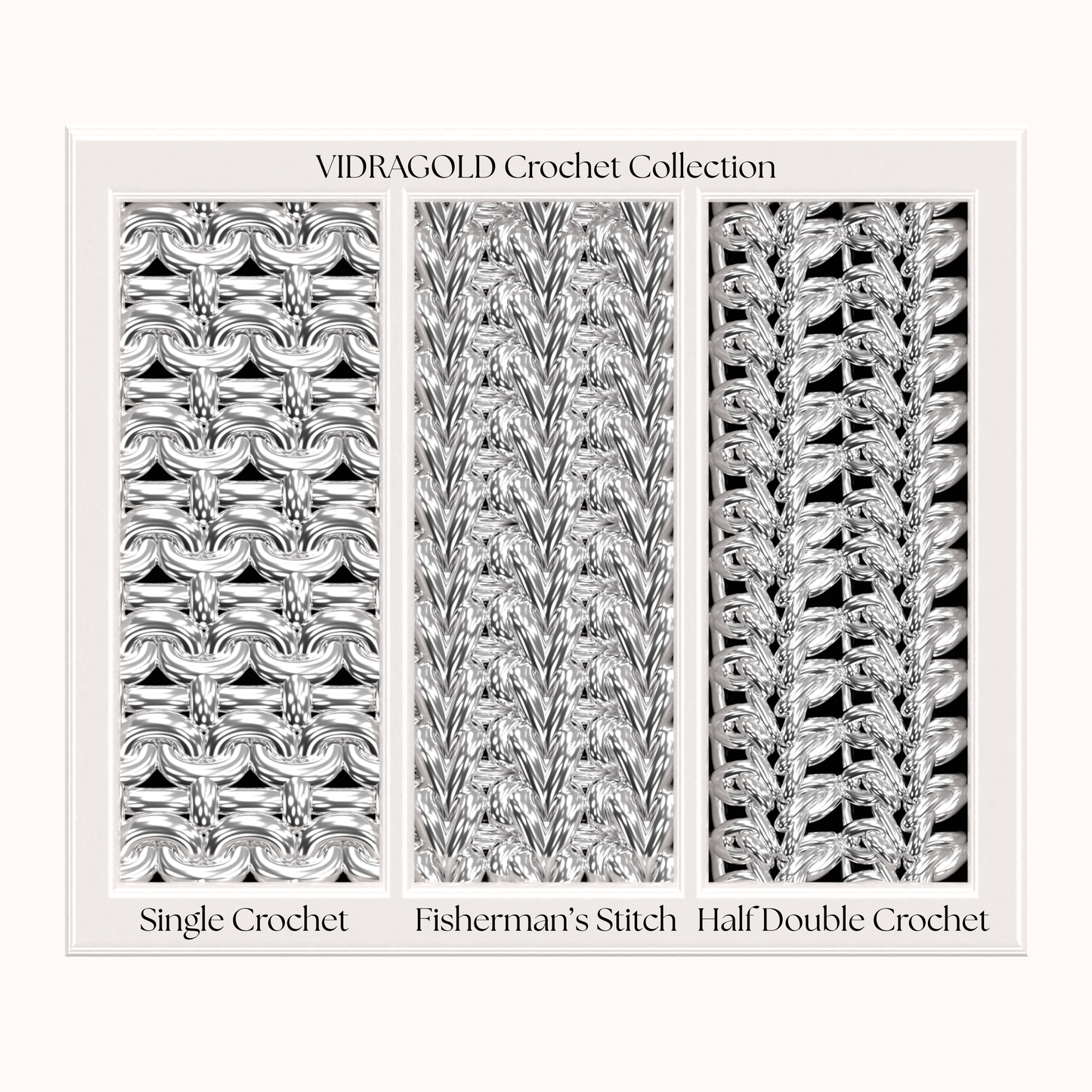 Crochet Kette Elizabeth - 925 Sterling Silber - VIDRAGOLD Crochet Collection