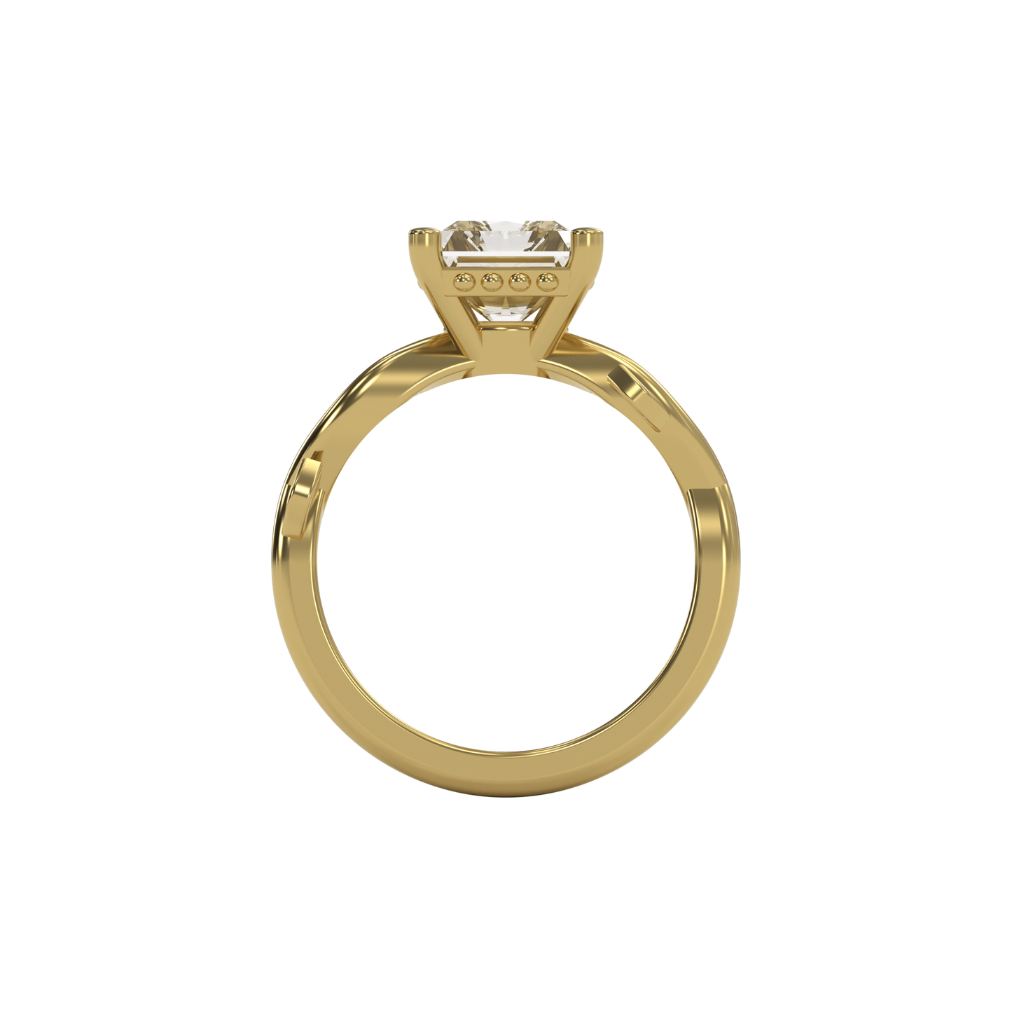 ROSA 3ct Labor Diamant Radiant Verlobungsring, 14K Gold
