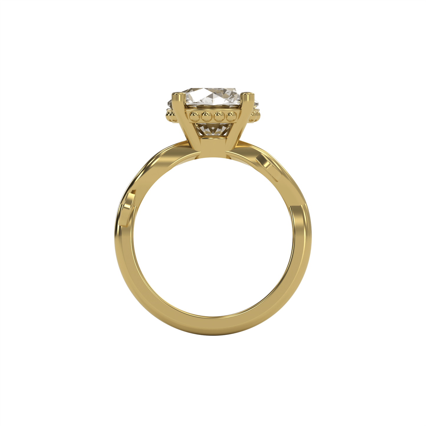 ROSA 3ct Labor Diamant Rund Verlobungsring, 14K Gold