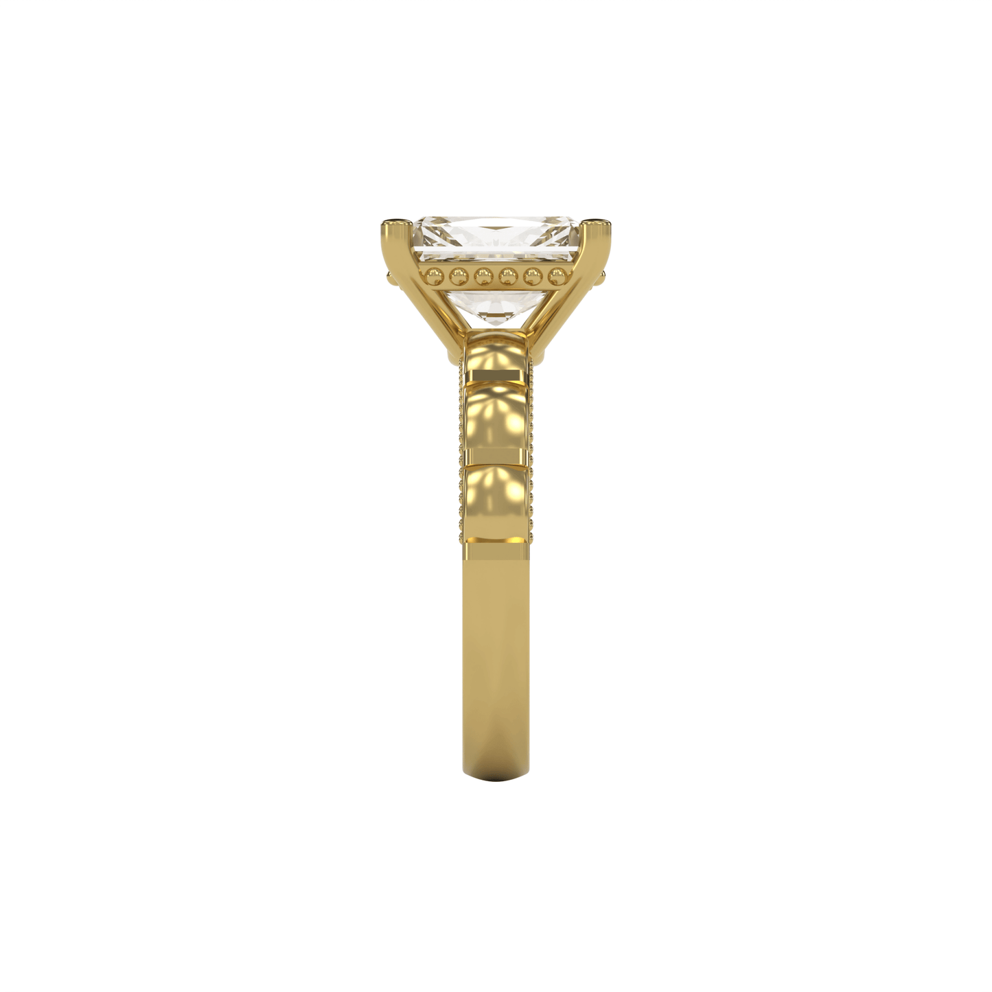STELLA 3ct Labor Diamant Radiant Verlobungsring, 14K Gold