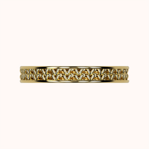 3mm Fisherman’s Stitch Ring – Crochet Collection (14k Gold)