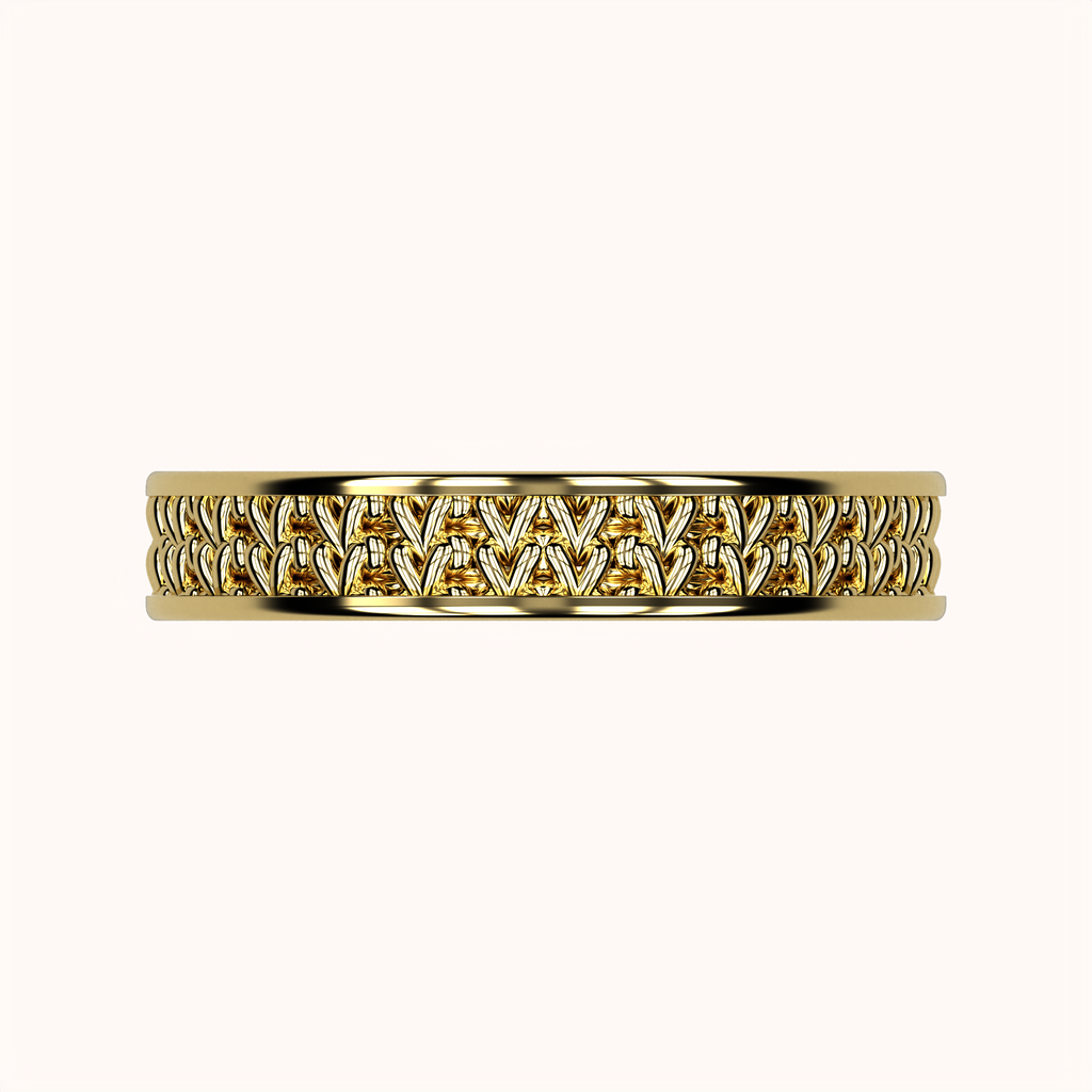 4mm Fisherman’s Stitch Ring – Crochet Collection (14k Gold)