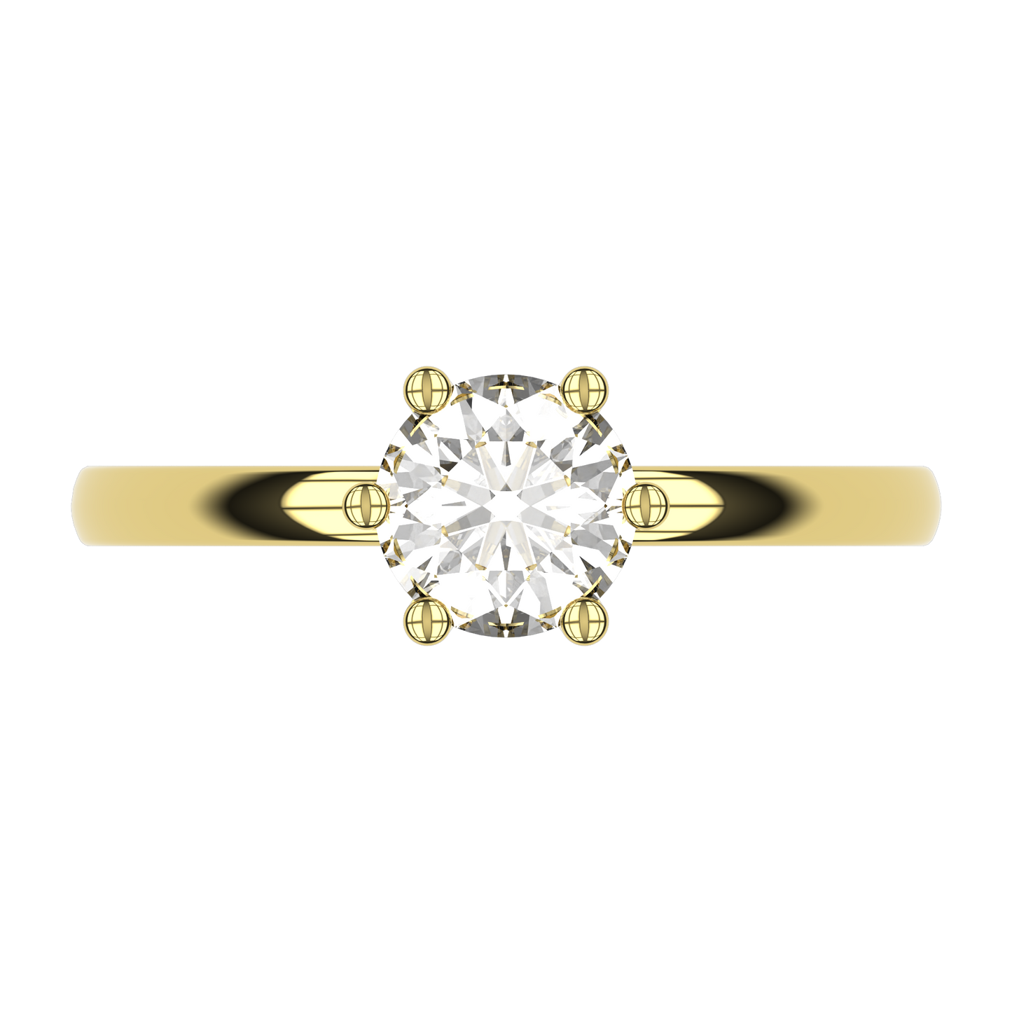 JANE 1ct Lab Diamond Round Engagement Ring Brilliant, 14K Gold