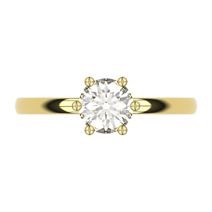 JANE 1ct Lab Diamond Round Engagement Ring Brilliant, 14K Gold