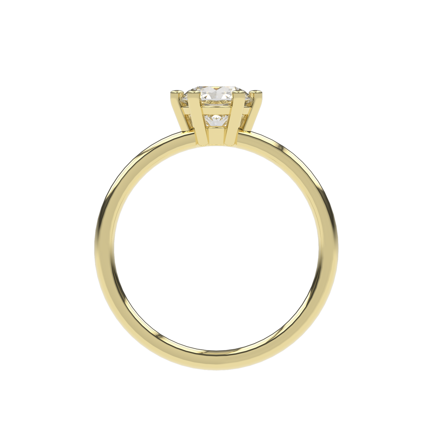 JANE 1ct Lab Diamond Round Engagement Ring Brilliant, 14K Gold