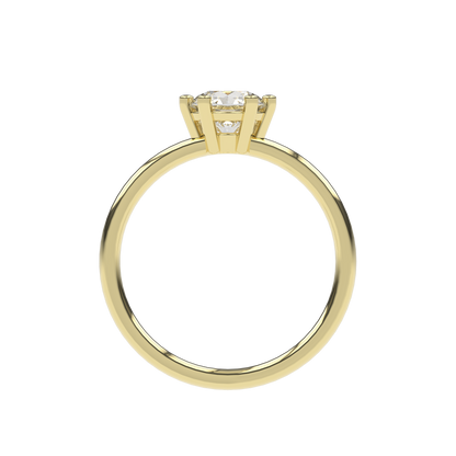 JANE 1ct Lab Diamond Round Engagement Ring Brilliant, 14K Gold