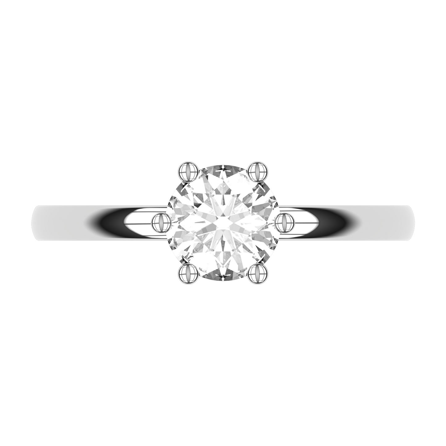 JANE 1ct Lab Diamond Round Engagement Ring Brilliant, 14K Gold