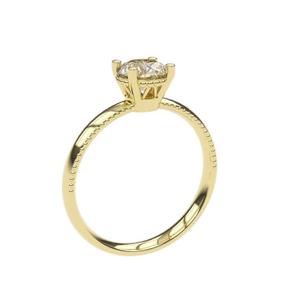 LISA 1ct Lab Diamond Round Engagement Ring Brilliant, 14K Gold
