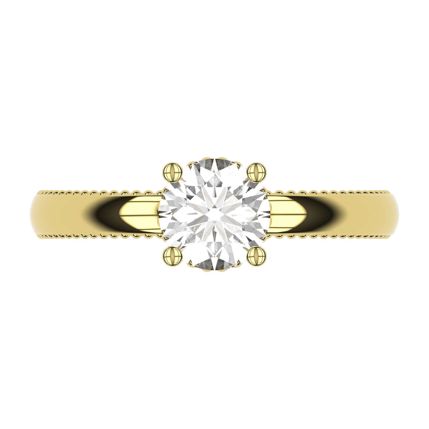 LISA 1ct Lab Diamond Round Engagement Ring Brilliant, 14K Gold
