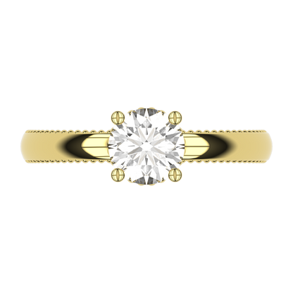 LISA 1ct Lab Diamond Round Engagement Ring Brilliant, 14K Gold