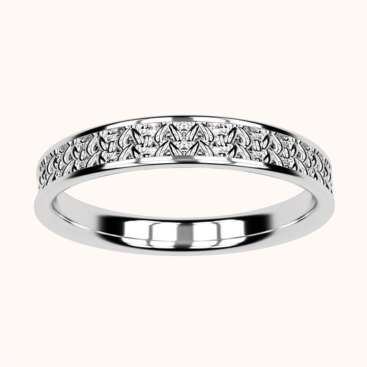 3mm Fisherman's Stitch Ring – Crochet Collection (925 Sterling Silver)