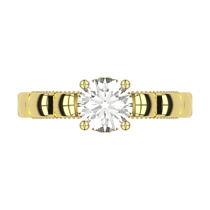 STELLA 1ct Lab Diamond Round Engagement Ring, 14K Gold