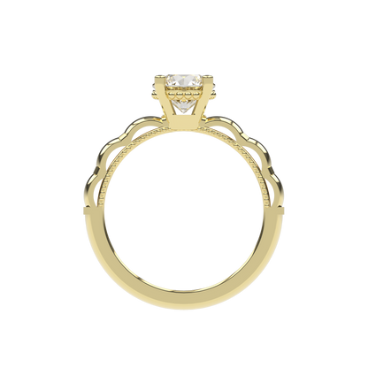 STELLA 1ct Lab Diamond Round Engagement Ring, 14K Gold