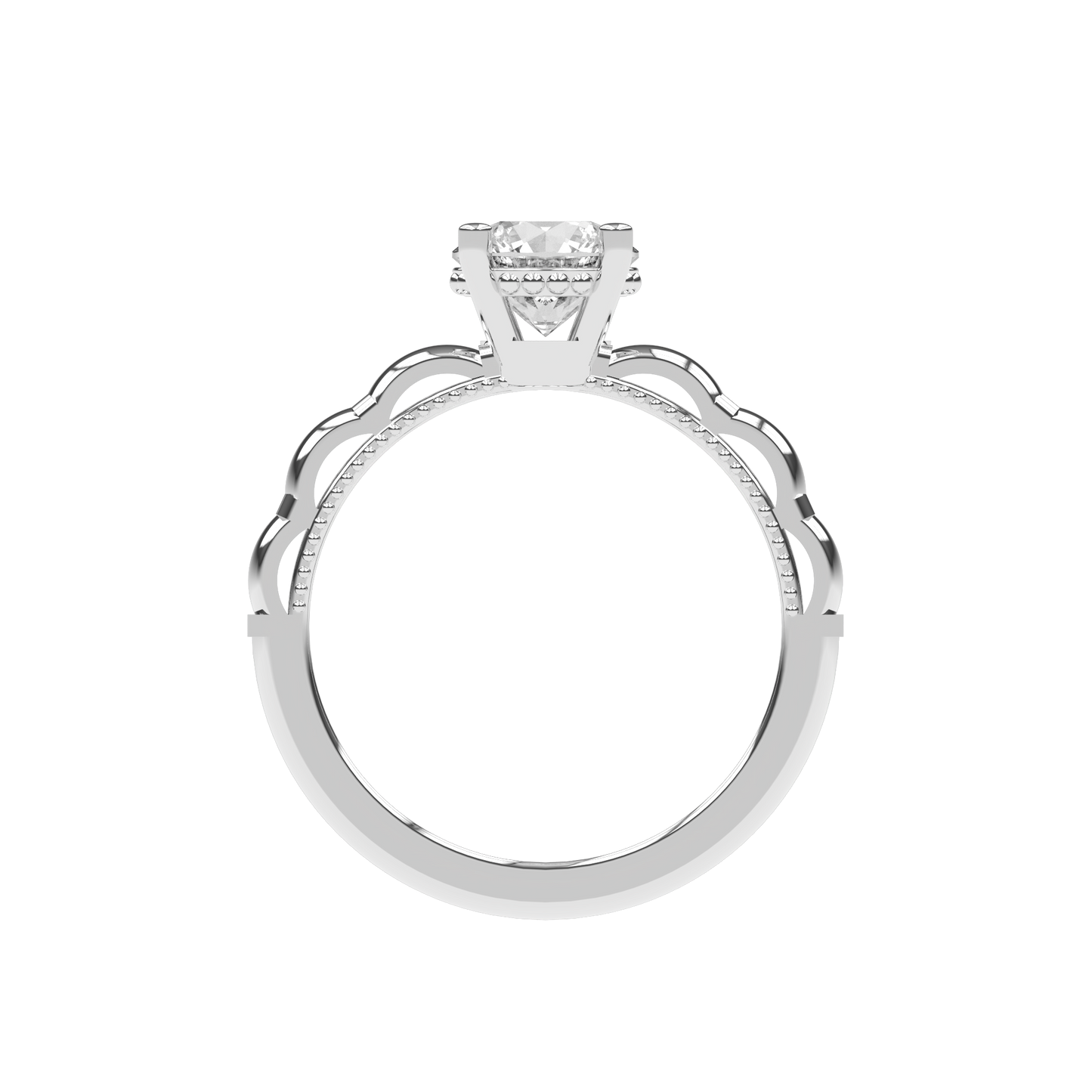STELLA 1ct Lab Diamond Round Engagement Ring, 14K Gold