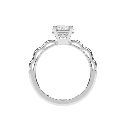 STELLA 1ct Lab Diamond Round Engagement Ring, 14K Gold