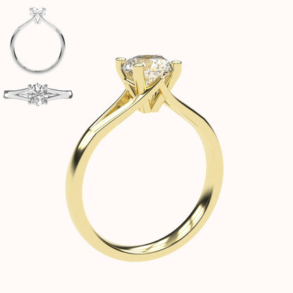 Amelia - 1ct Signature High Setting | 14K Gold | 1ct brilliant cut cubic zirconia