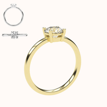 Clara - 1ct Low Setting | 14K Gold | 1ct Brilliant Cut Zirconia