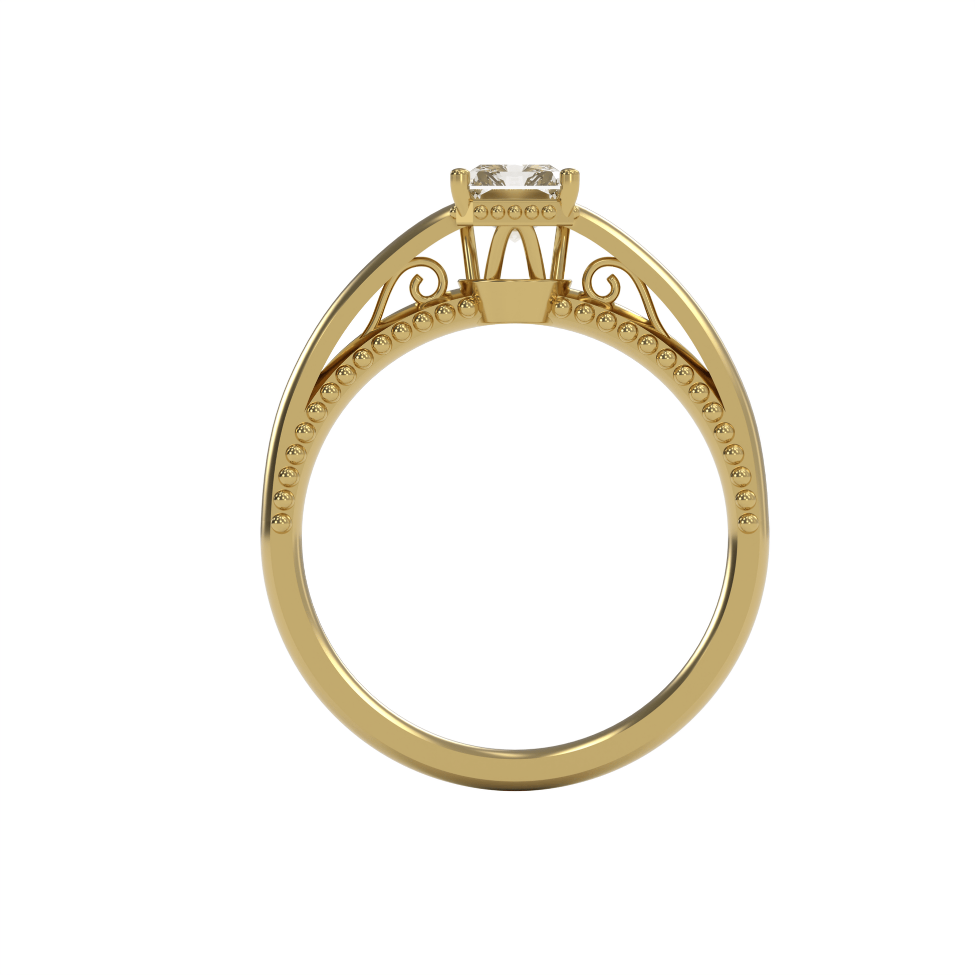 DORA 1ct Labor Diamant Radiant Verlobungsring, 14K Gold