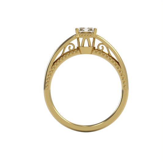 DORA 1ct Labor Diamant Radiant Verlobungsring, 14K Gold