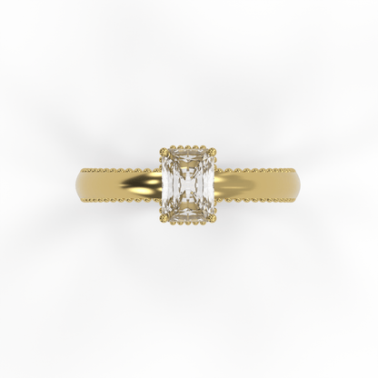 DORA 1ct Labor Diamant Radiant Verlobungsring, 14K Gold