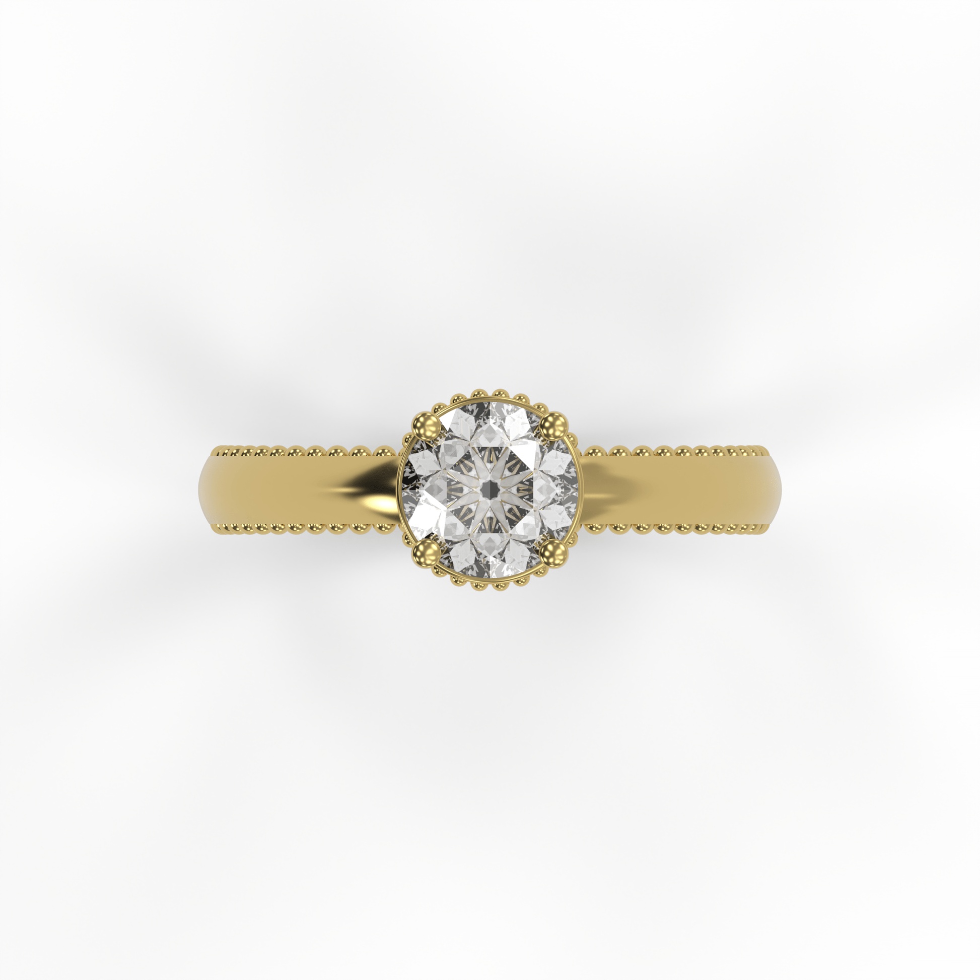 DORA 1ct Labor Diamant Rund Verlobungsring, 14K Gold
