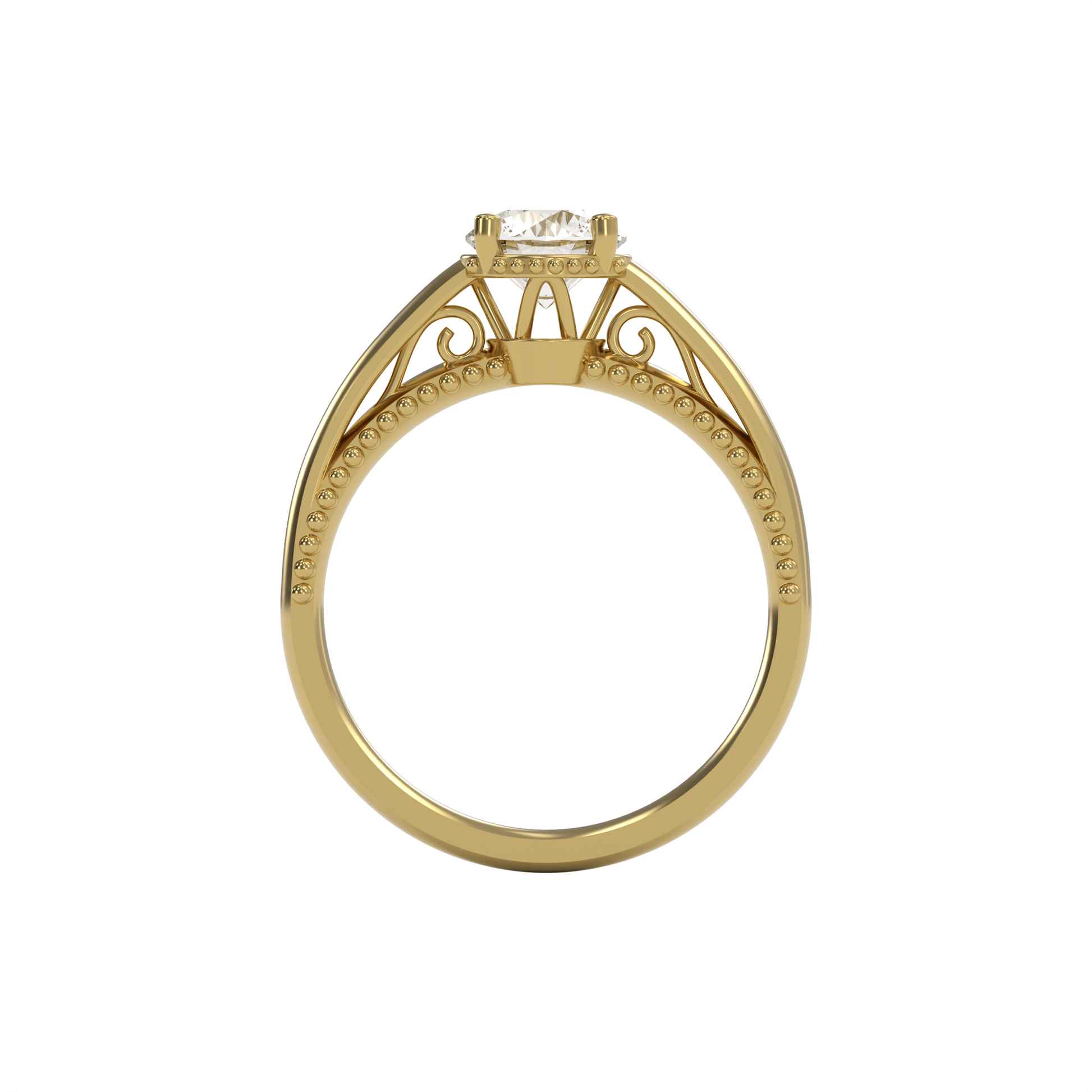DORA 1ct Labor Diamant Rund Verlobungsring, 14K Gold