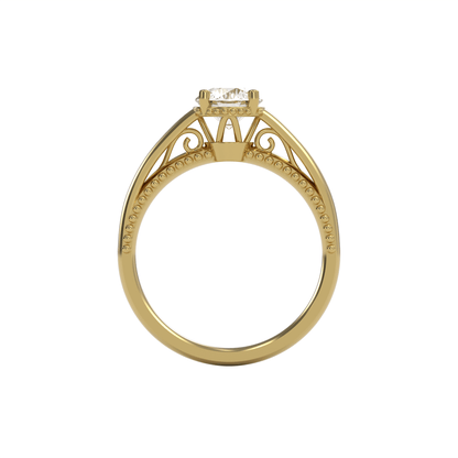 DORA 1ct Labor Diamant Rund Verlobungsring, 14K Gold
