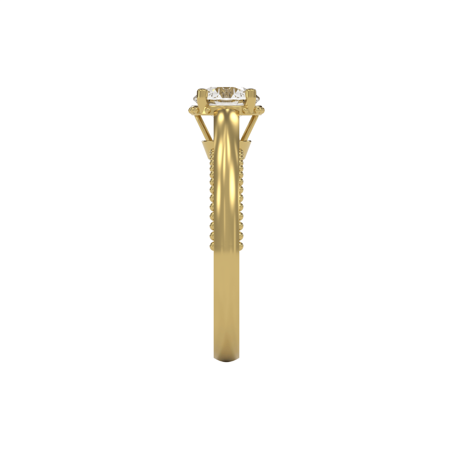 DORA 1ct Labor Diamant Rund Verlobungsring, 14K Gold