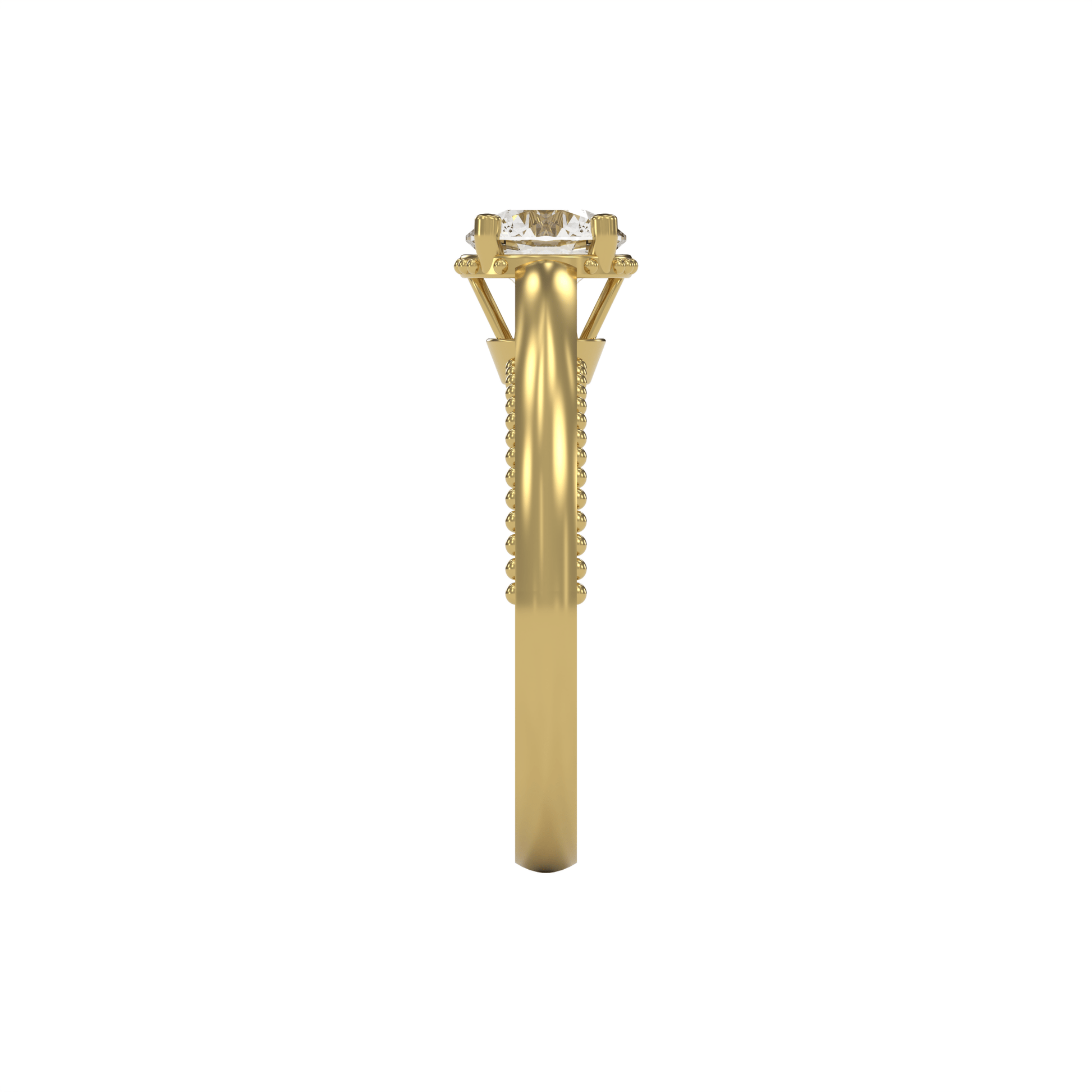 DORA 1ct Labor Diamant Rund Verlobungsring, 14K Gold