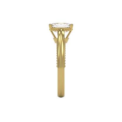 DORA 2ct Labor Diamant Radiant Verlobungsring, 14K Gold